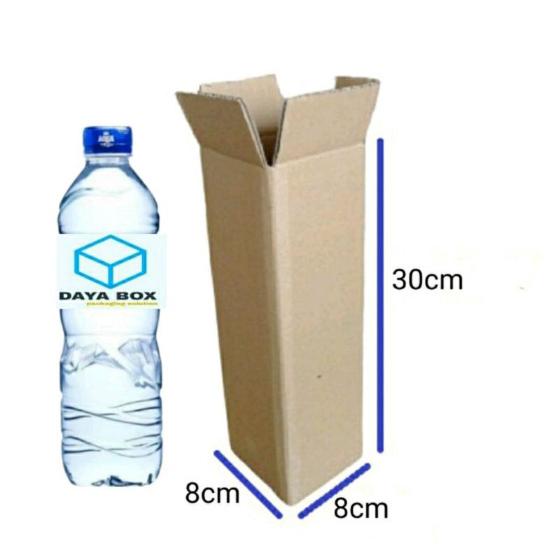 

Termurah cod kardus packaging botol UK8x8x30 polos