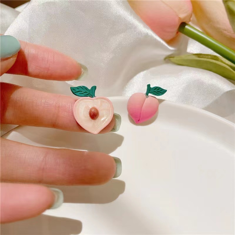 2choices Anting Tusuk Sterling Silver 925 Model Buah Peach MINI Untuk Wanita