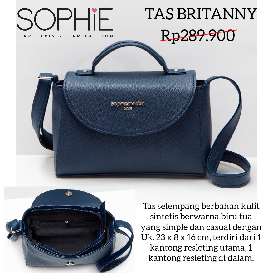 TAS BRITANNY NEW BIRDY SOPHIE MARTIN PARIS PROMO TAS WANITA NAVY MERAH MAROON SLING BAG 2611