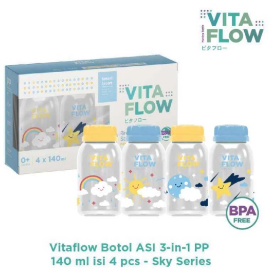 *FRAULEINCO* VitaFlow Vita Flow Botol Asi - 60ml isi 8pcs / 140ml isi 4pcs / Botol Penampung Asi / BOTOL ASI