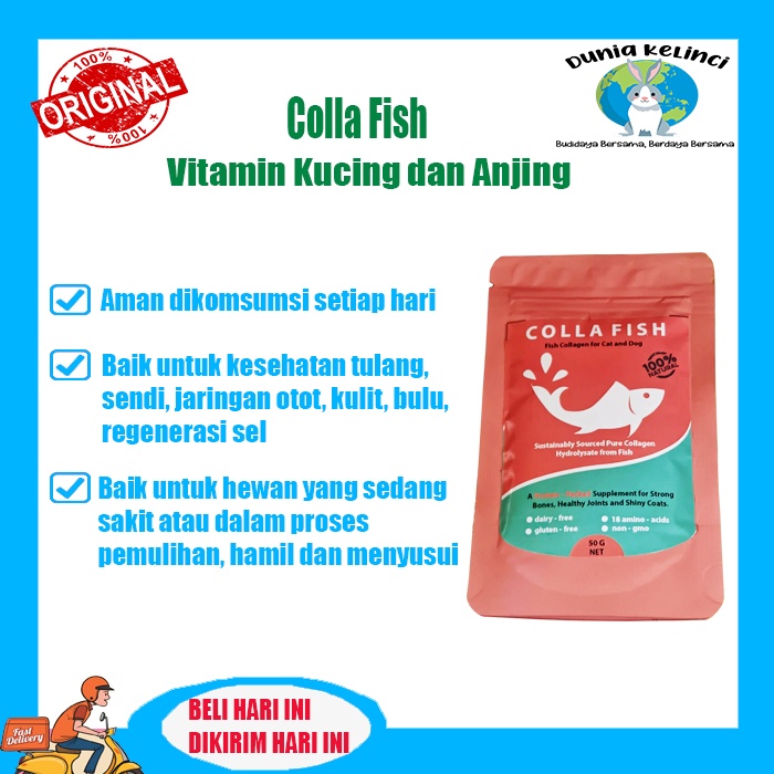 Vitamin Kucing Anjing Fish Collagen Colla Fish 50gr