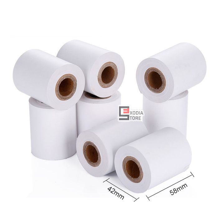 

kertas- kertas thermal printer ukuran 58x42mm isi 10 roll -kertas.