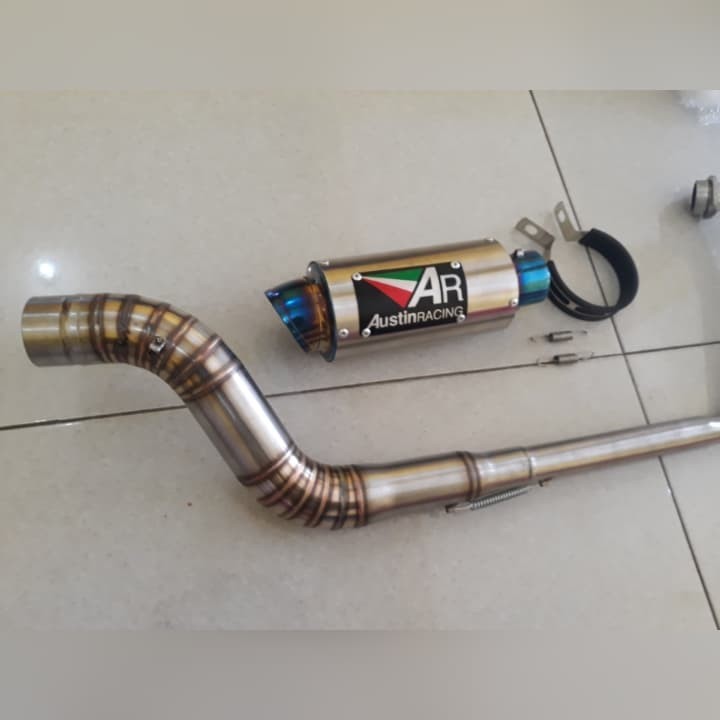 KNALPOT MOTOR RACING AUSTIN RACING BLUE KLX NMAX TIGER DLL MURAH