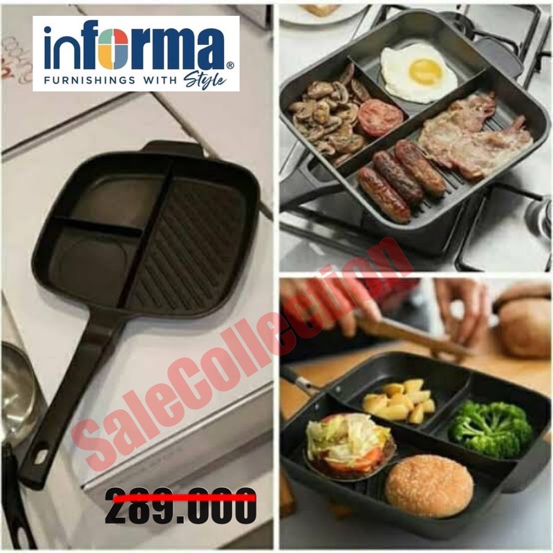 INFORMA SALE Berkualitas Wajan 3in1 48 x 27 GRILL PAN ALUMINIUM