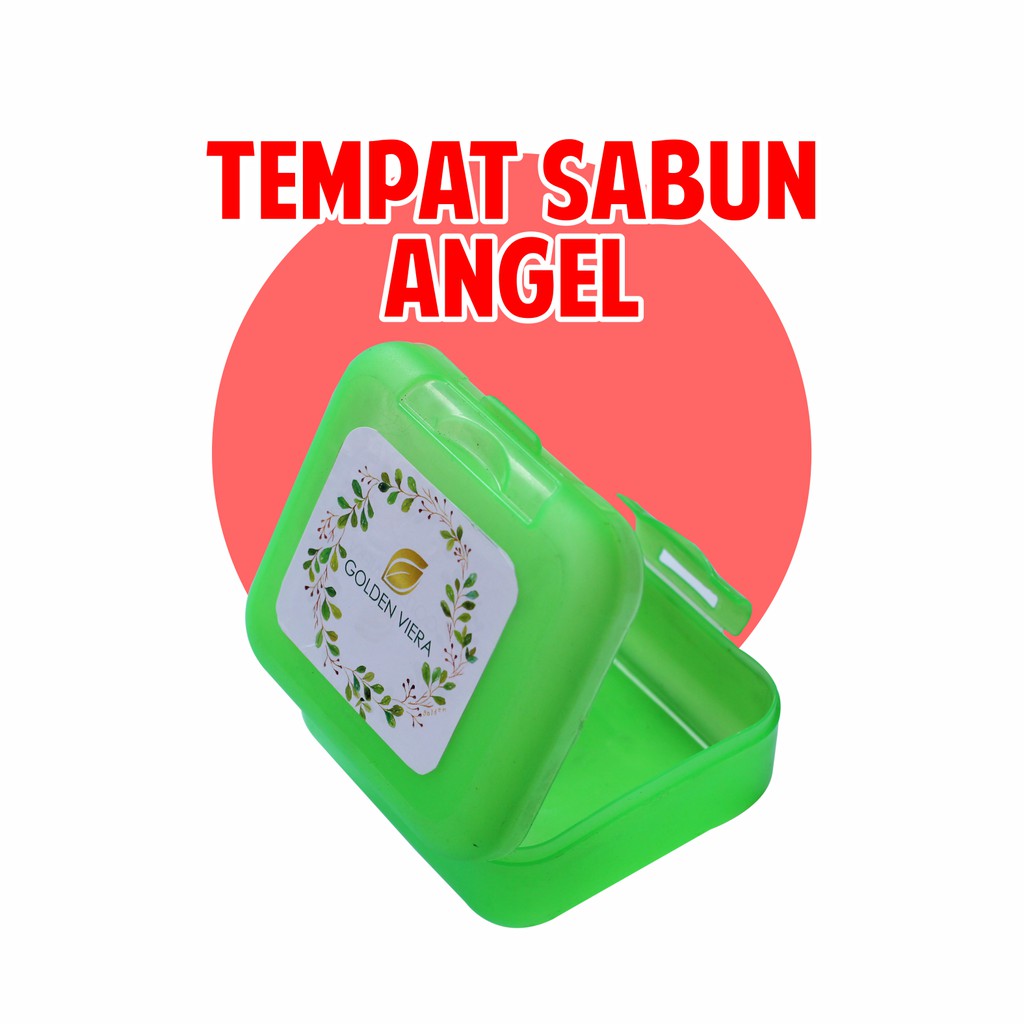 Wadah Sabun Plastik Angel Jellybox Kotak Warna Hijau Pink Orange / Foaming Net Tempat