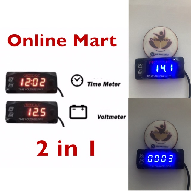 voltmeter digital time voltmeter 2in1 Motor mobil waterproof