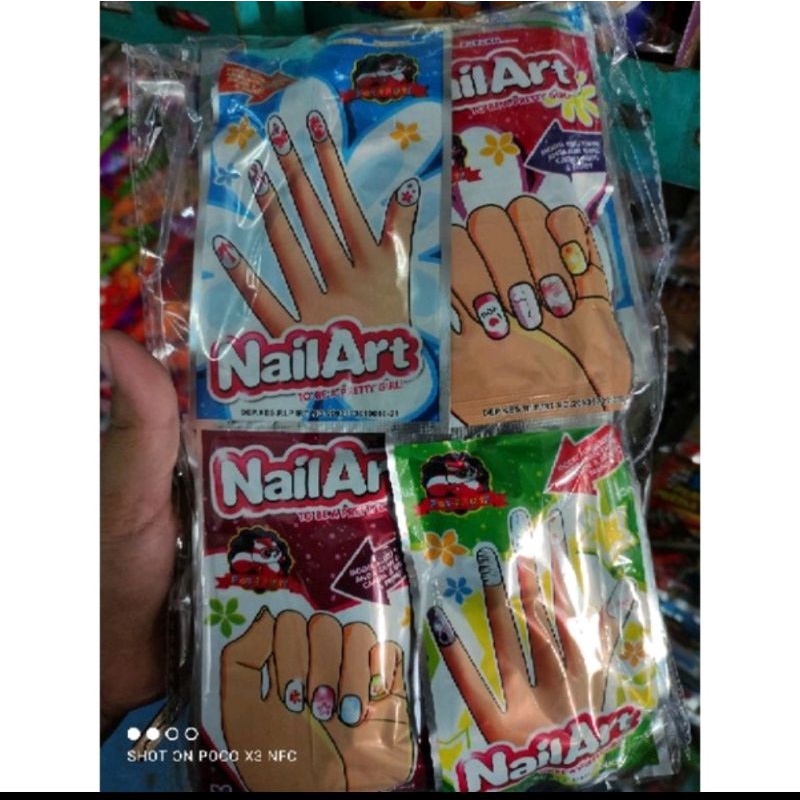 Mainan Stiker Kuku Nail Art isi 20 pcs murah