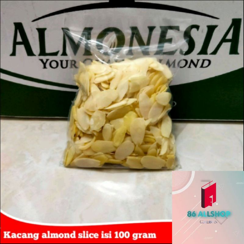

Kacang almond slice premium almonesia isi 100 gr