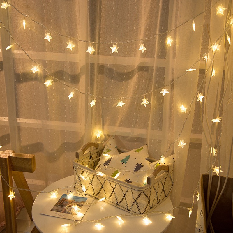 Lampu Natal LED Bola Kapas 20LED 3M Bintang Salju / Tumblr Hias Dekorasi Ruangan Pohon Kamar Tidur /  Cotton LED String Light Tumblr Dengan Untuk Pesta / Lampu Tidur Tumblr Tumbler Aesthetic