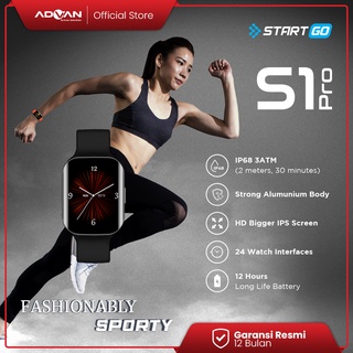 Advan StartGo S1 Pro Smartwatch 1.69” IPS Screen | 15 Sports Modes | SpO2 | IP68 waterproof - Black