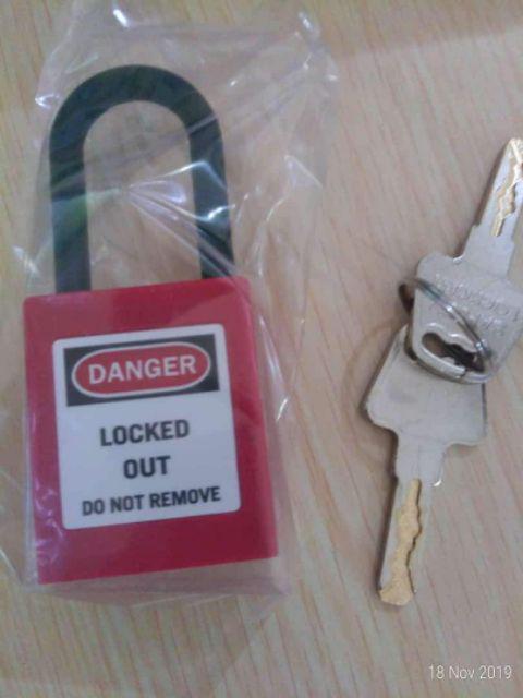 Safety Lockout Tagout Keyed Different Padlock With 1.5-inch Shackle, 7 Color