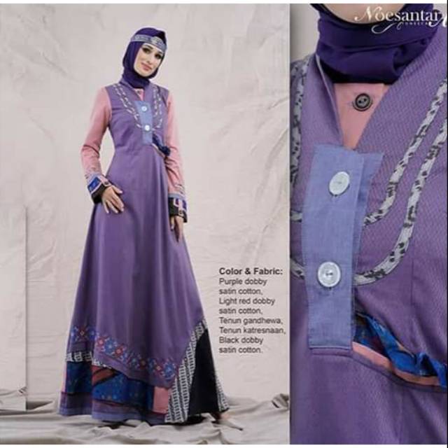 Gamis Tuneeca TE-0120036 NUSANTARA /DRESS GAMIS UNGU BRANDED /BAJU MUSLIM MODERN KEKINIAN ORIGINAL