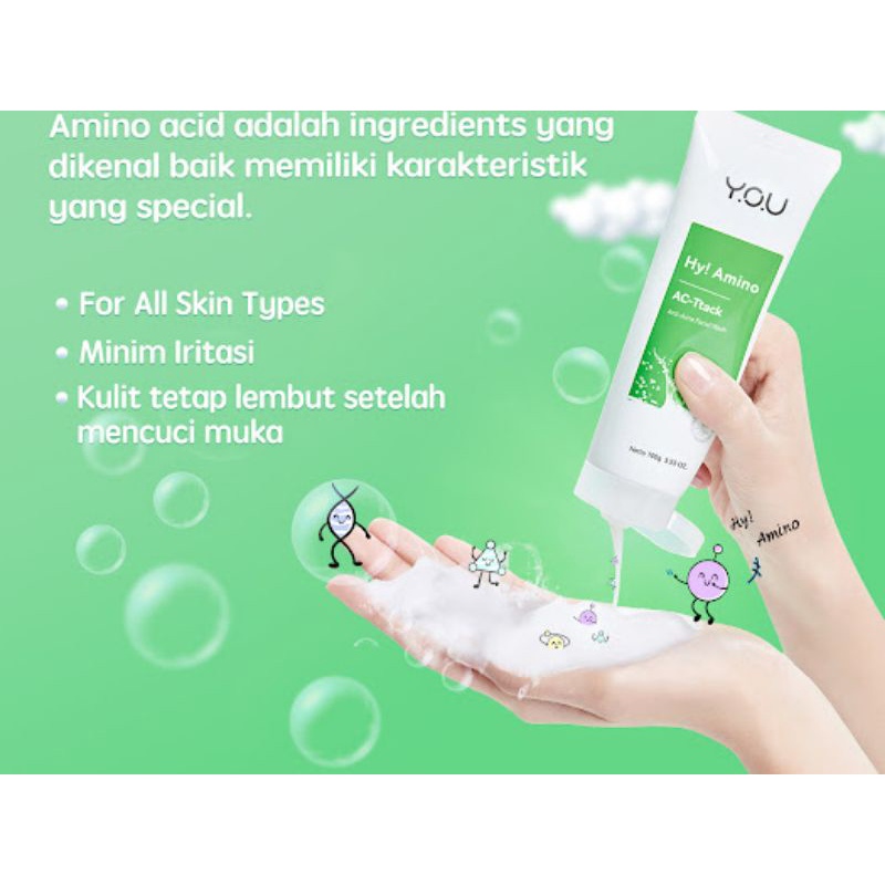 YOU Hy!Amino Anti Acne|Oil Control|Facial Wash SERIES 100 gr|SABUN WAJAH AMINO ORIGINAL 100%