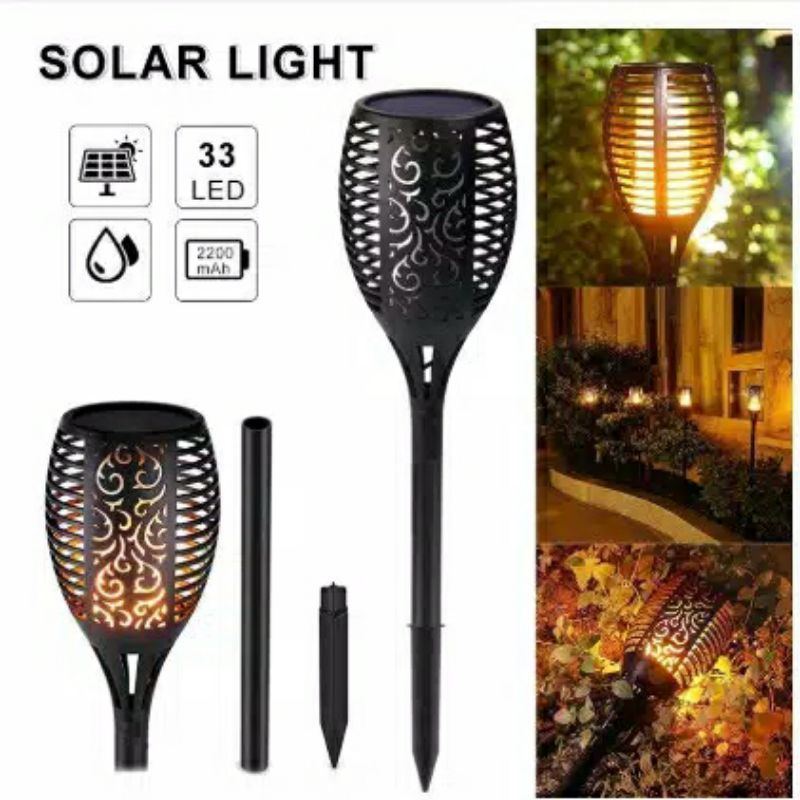 Lampu Taman Solar / Lampu Model Obor Tenaga Surya / Flame Light Kecil