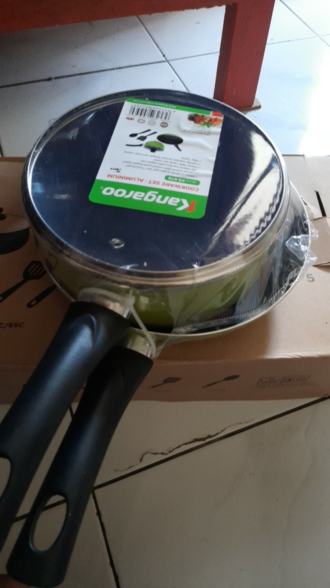 Panci Wajan Teflon Anti Lengket Tanpa Minyak Set Of 5 Kangaroo Emerald Cookware Panggang Serbaguna