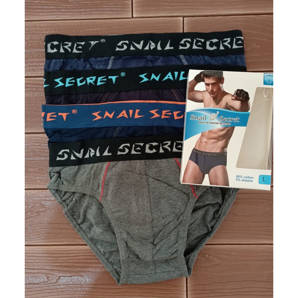 3 PCS CELANA DALAM PRIA / CD SNAIL SECRET