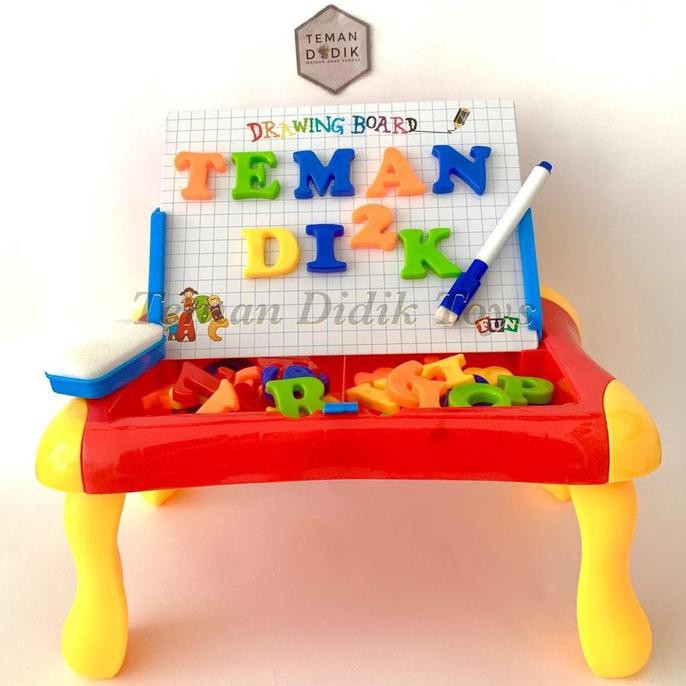 

Mainan Edukasi Papan Tulis Meja Magnet ABC & Angka / Whiteboard table