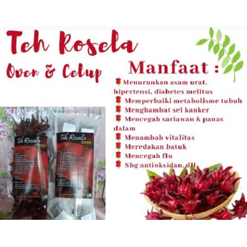 Teh Rosella Oven Kemasan Celup Rosella Kering Herbal Rosella Murah Diskon Rosella Olahan Kemasan Indonesia