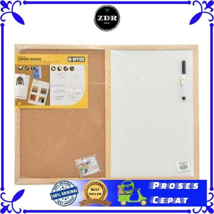 

Bi-silque papan kombinasi uk. 60x45 cm / 2 panel corkboard whiteboard Berkualitas