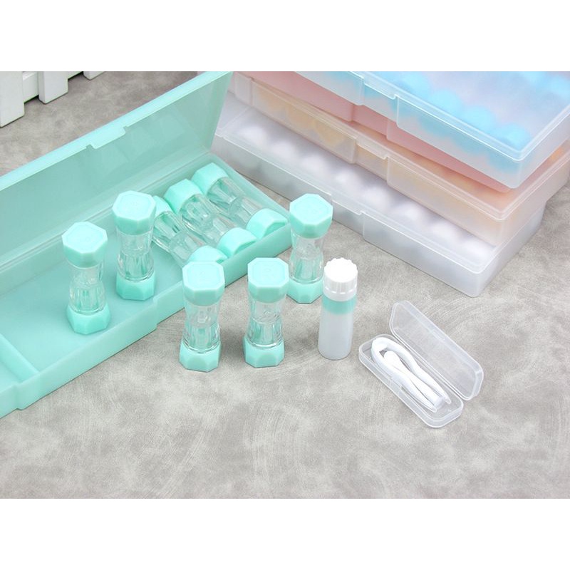 Tempat Softlens Tabung Besar isi 8 Case (Dengan capitan dan botol air). Softlens Case / wadah softlens