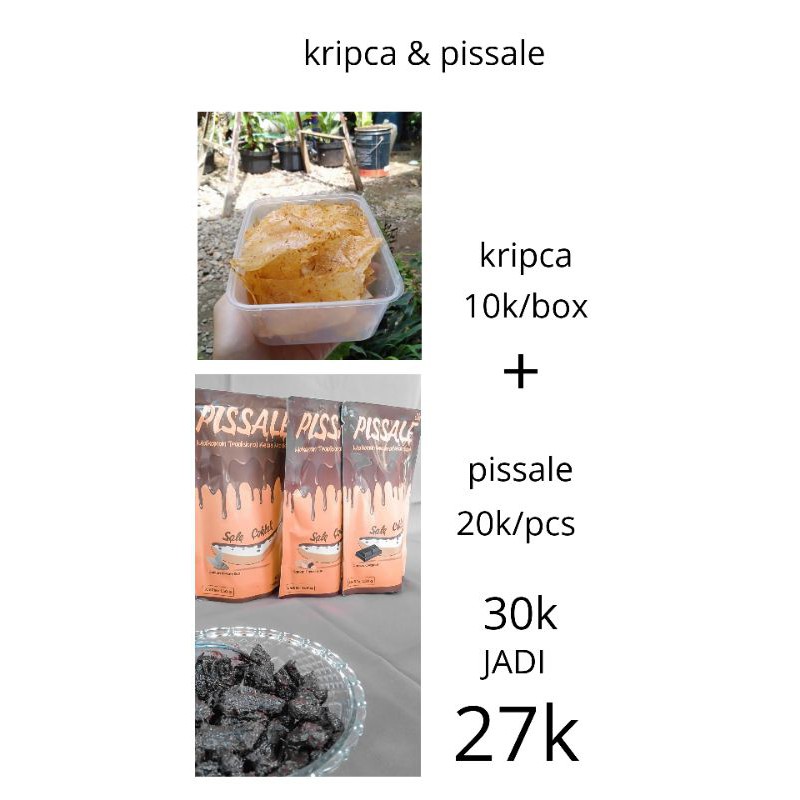 

paket pissale + kripik kaca