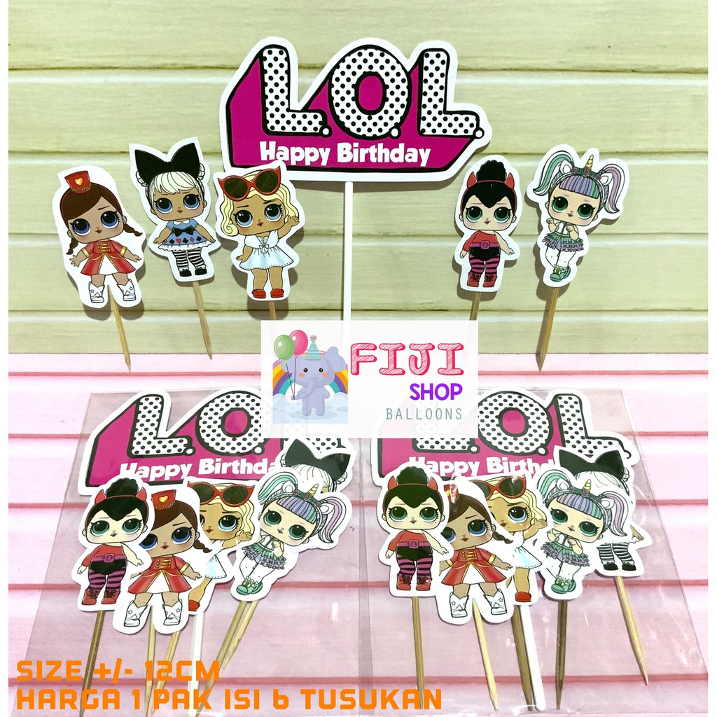 Cake Topper LOL Set / Hiasan Kue Ultah / Topper Cake Karakter LOL