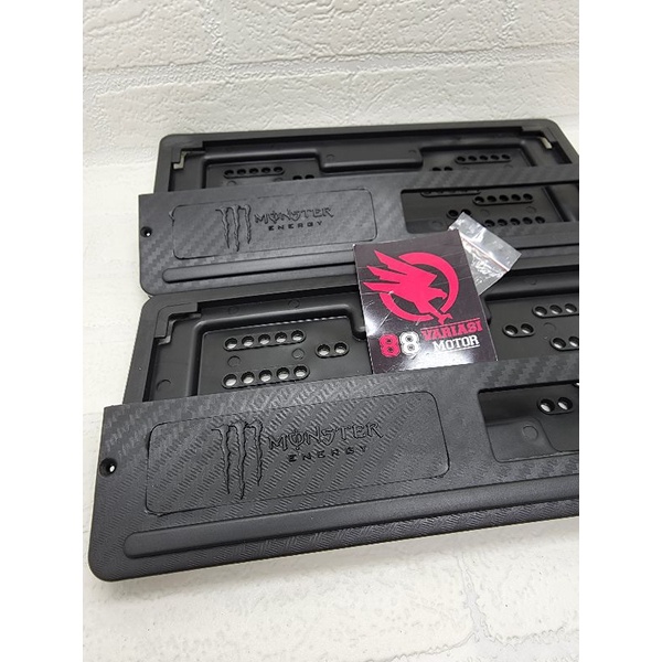 Dudukan Plat Nomor Monster - Cover Plat Nomor Karbon Doff Monster List Warna Dan Polos Universal Semua Motor Bisa - Dudukan Plat Nomor Variasi Monster