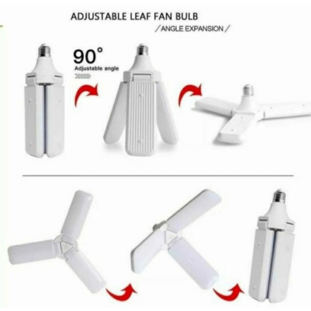 LAMPU BOHLAM LED E27 45 WATT / BOHLAM LAMPU LED FAN BLADE E27 / BOHLAM LIPAT MINI MODEL DAUN BILAH KIPAS / MINI FAN BLADE LED BULB 45W