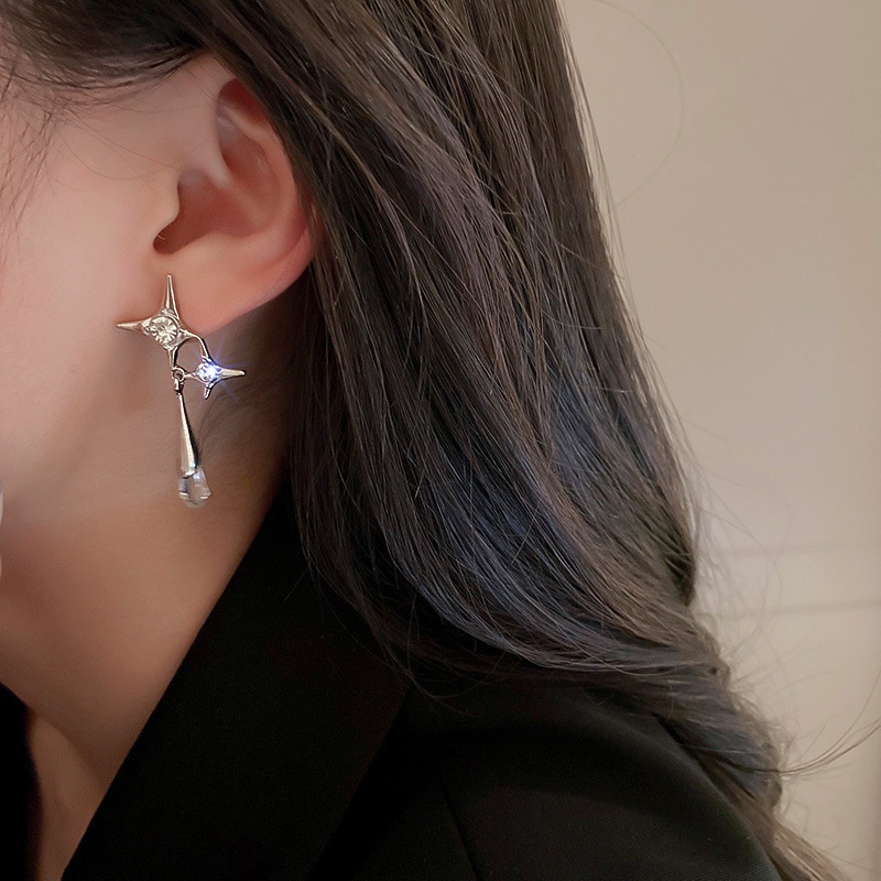 Anting Tusuk Gantung Desain Bintangsalib Gaya Trendyhip Hopsimple Untuk Wanita