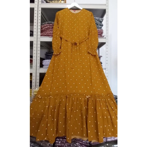 GAMIS POLKADOT  RAYON PREMIUM ANAK PEREMPUAN  REMAJA USIA TANGGUNG All SZ LD 90