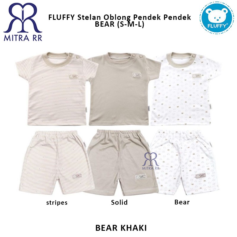 FLUFFY Stelan Oblong Baju Celana Pendek STAR S M L (3-12 bulan) S M L / 1 2 3 Setelan Baju Bayi 3 Pasang