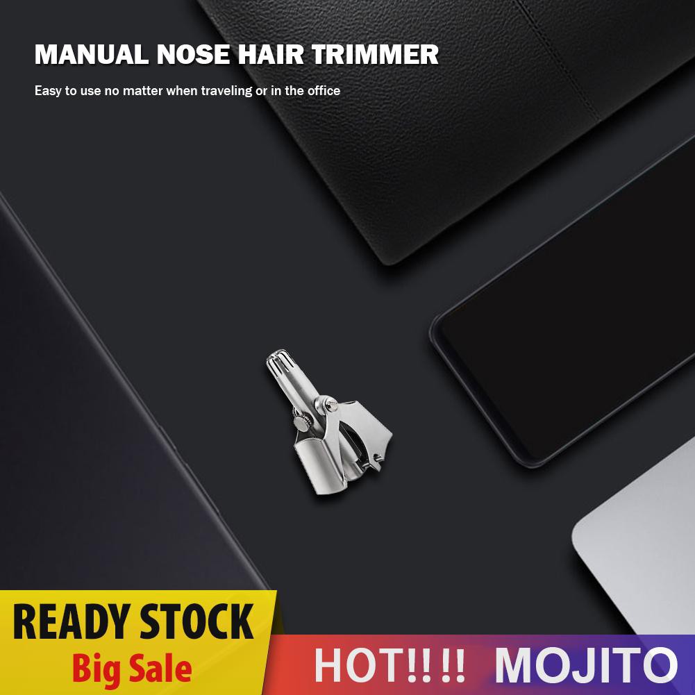 Mojito Alat Cukur Bulu Hidung / Telinga Manual Bahan Stainless Steel Dapat Dicuci