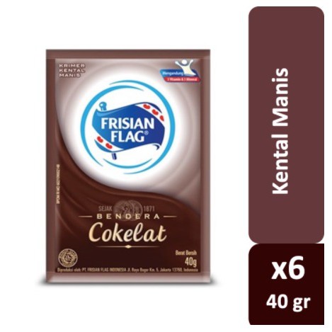 

Frisian Flag Susu Kental Manis Cokelat Sachet 40g 6s (Per Pack isi 6)