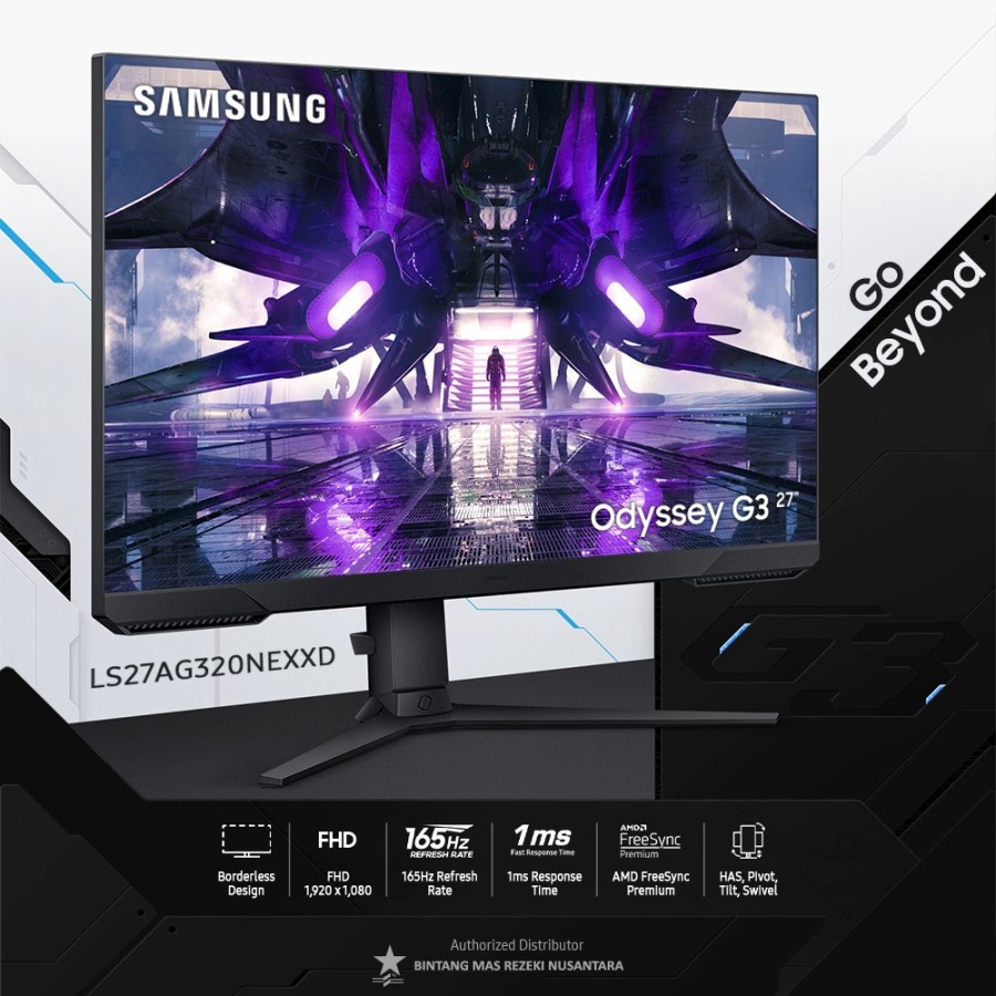 Monitor SAMSUNG LED 27&quot; Odyssey G3 LS27AG320 FHD 165Hz 1ms FreeSync