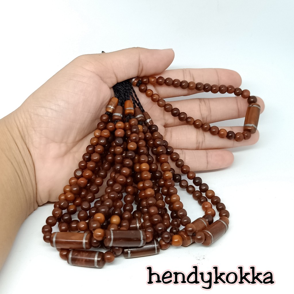 10 gelang kokka kaukah bulat kpl lilit timah coklat