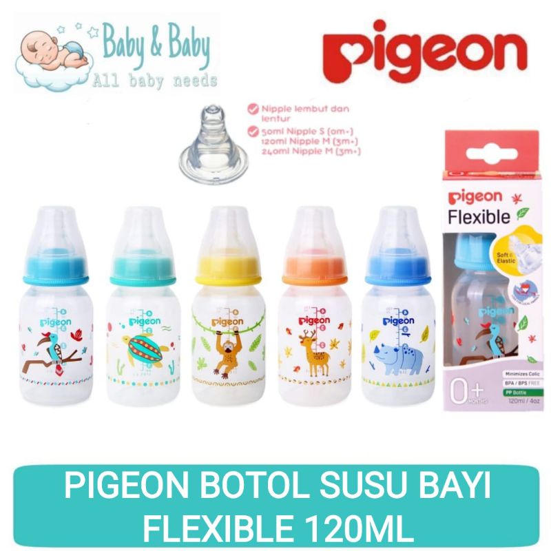 PIGEON Bottle PP RP Flexible 120ml - Botol Susu Bayi Flexible