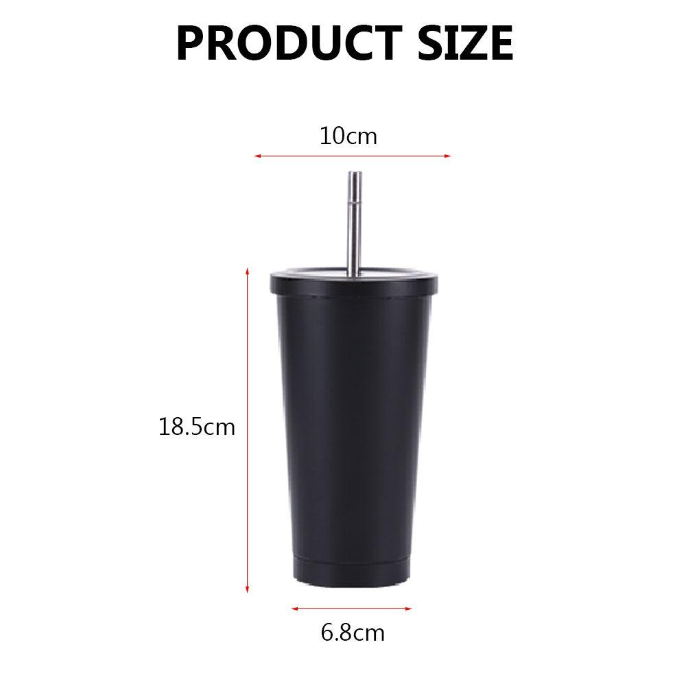 Chookyy 500ML Straw Cup Gelas Minum Jus Kopi Tumbler Vacuum Flask