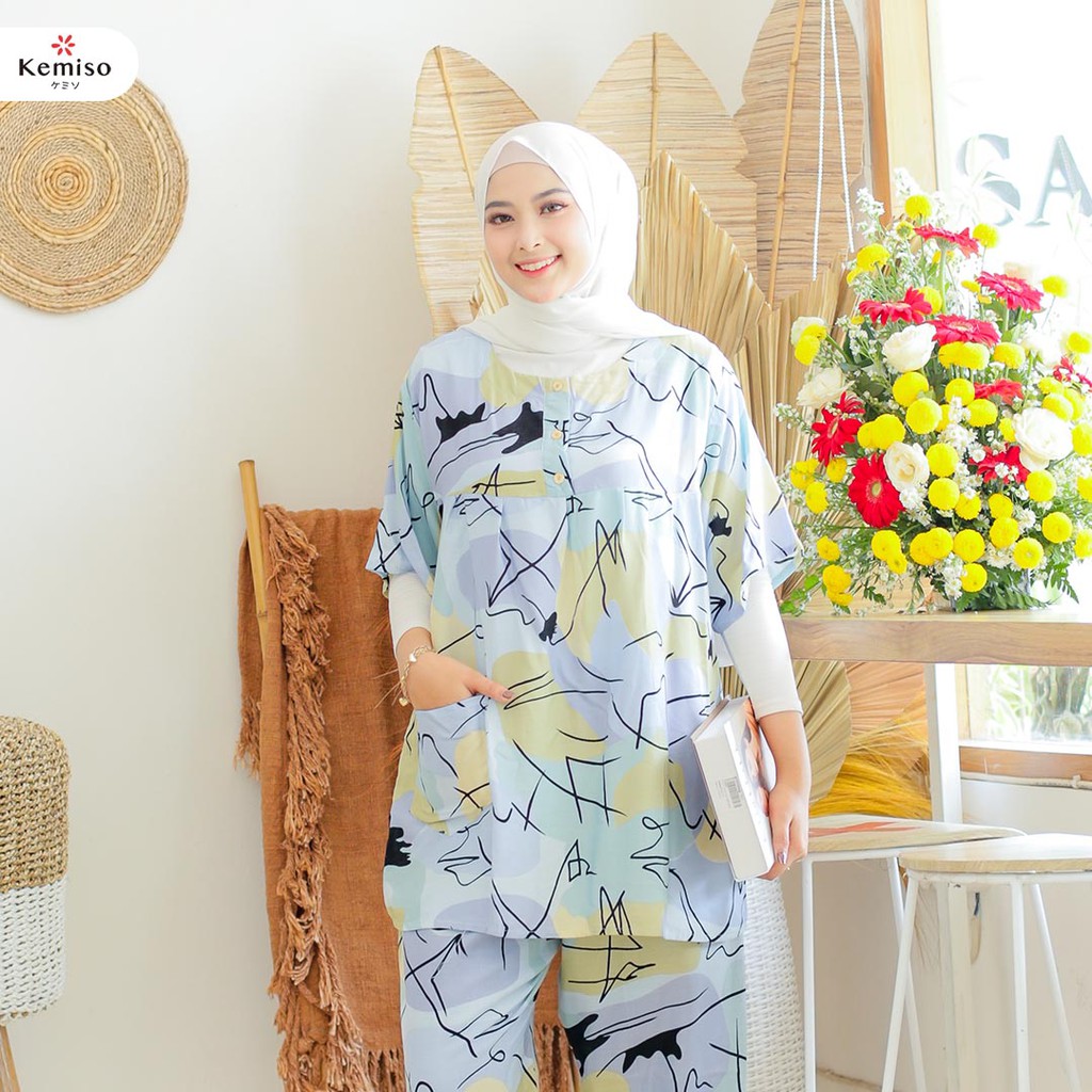 Piyama Kemiso Wanita Lyora Series One Set All Size-3