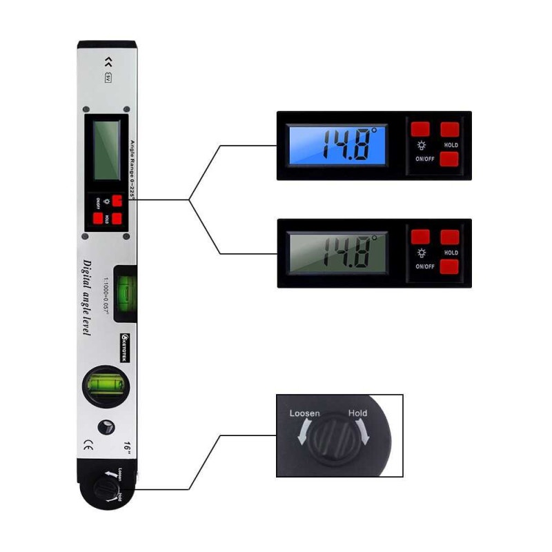 Penggaris Pengukur Sudut Digital Inclinometer Goniometer Level Angle