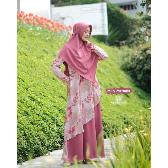 Sheika Hijab Baju Muslim Murah Gamis Motif Milly Dress