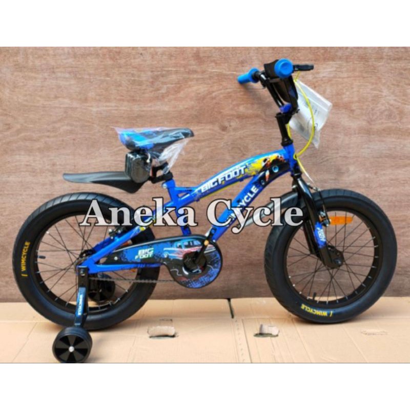 Sepeda Anak Roda Empat Cowok BMX Wimcycle BigFoot 16 Ban Jumbo 3.0