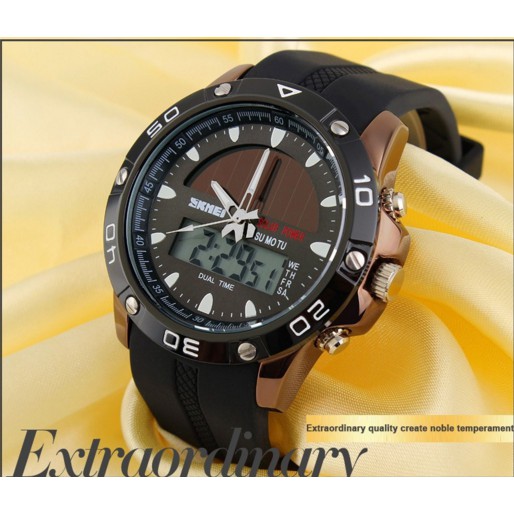 MUST HAVE Jam Tangan SKMEI ORIGINAL Solar Power Water Resist Jam Tangan Pria TERBARU