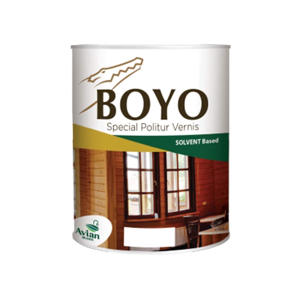 Cat Kayu Politur BOYO Solvent Based /Vernis Plitur BOYO/Pelitur kayu BOYO