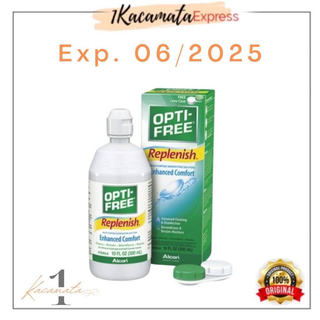 Alcon Opti free Replenish Air Cairan Pencuci Softlens anti bakteri 300 ml
