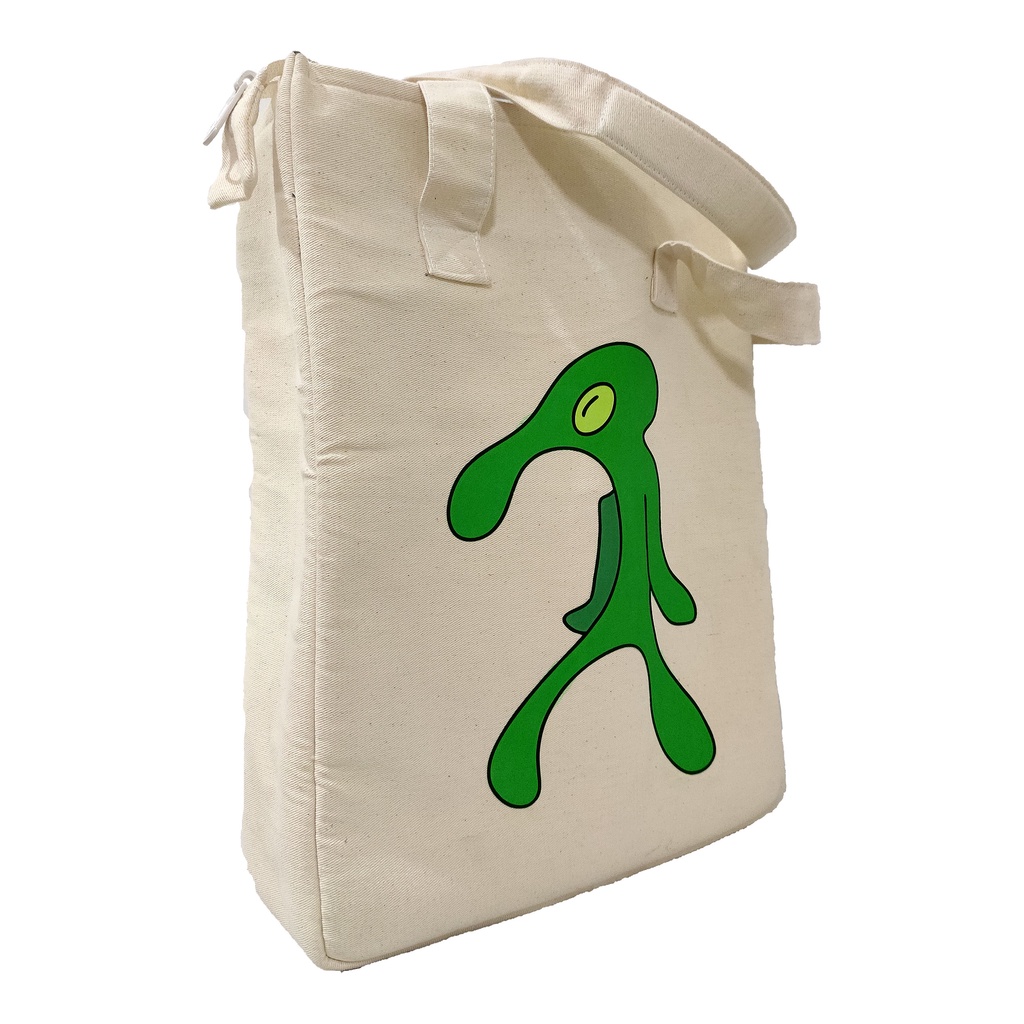 Jual Tas Kanvas Tote Bag Sablon Print DTF Gambar Squidward Tampan