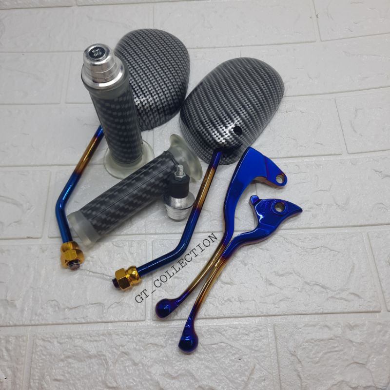 Paket Variasi Mio Spion Mio Twotone + Handle Rem Mio 2tone + Handgrip Karbon + Jalu Stang Matic