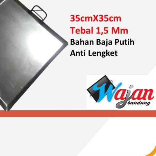 ➱ Wajan Datar Anti Lengket Baja Putih Roti Bakar 35X35 Murah ✫