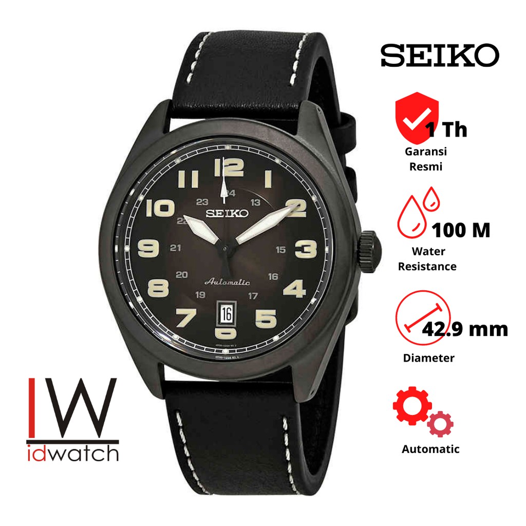 Seiko SRPC89K1 Automatic Jam Tangan Pria Original SRPC89 Cowok Strap Kulit Anti Air 100 M