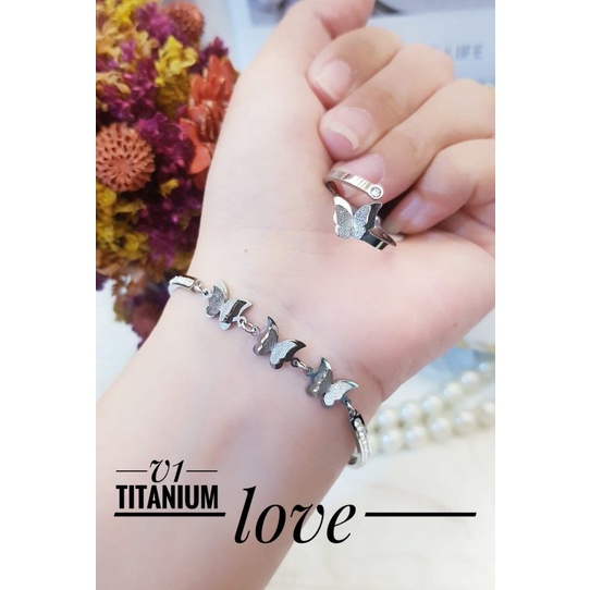 titanium set gelang cincin t622