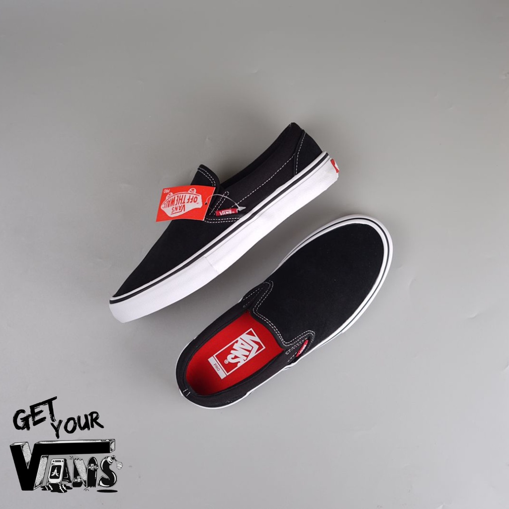 vans slip-On Pro Black white Ss20 Popcush Original 100%